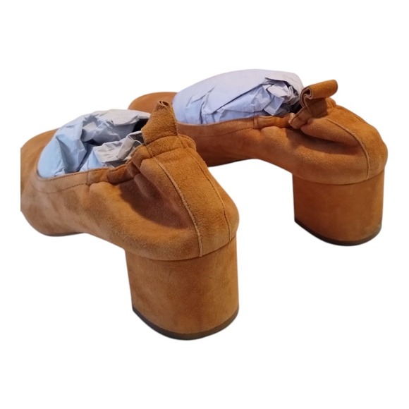 Everlane The Italian Leather Day Heel Cognac Suede Women's 10 Ballet Block Heel - Picture 5 of 7